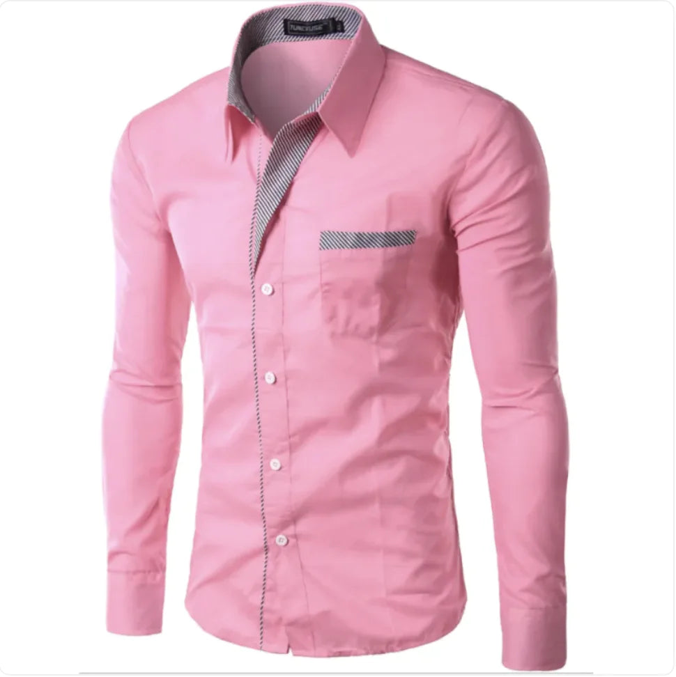 Simple Men's Long Sleeve Shirt