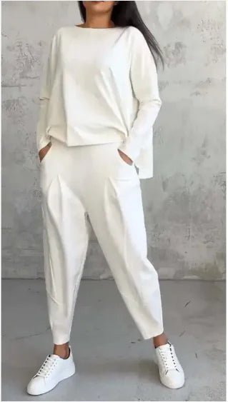 Women’s Autumn Sports Set Long Sleeve Top & Wide - Leg Pants - Musttbuy