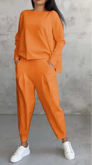 Women’s Autumn Sports Set Long Sleeve Top & Wide - Leg Pants - Musttbuy