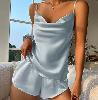 Women's Casual Backless Ice Silk Pajamas - Musttbuy