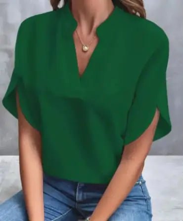 Women's Chiffon V - neck Shirt - Musttbuy