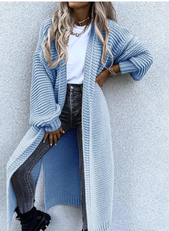 Women's Fashion Mid - length Puff Sleeve Cardigan - Musttbuy