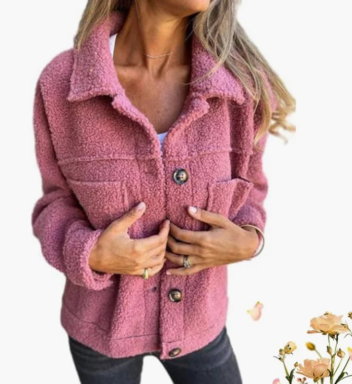 Women's Lapel Single Breasted Lamb Wool Coat - Musttbuy
