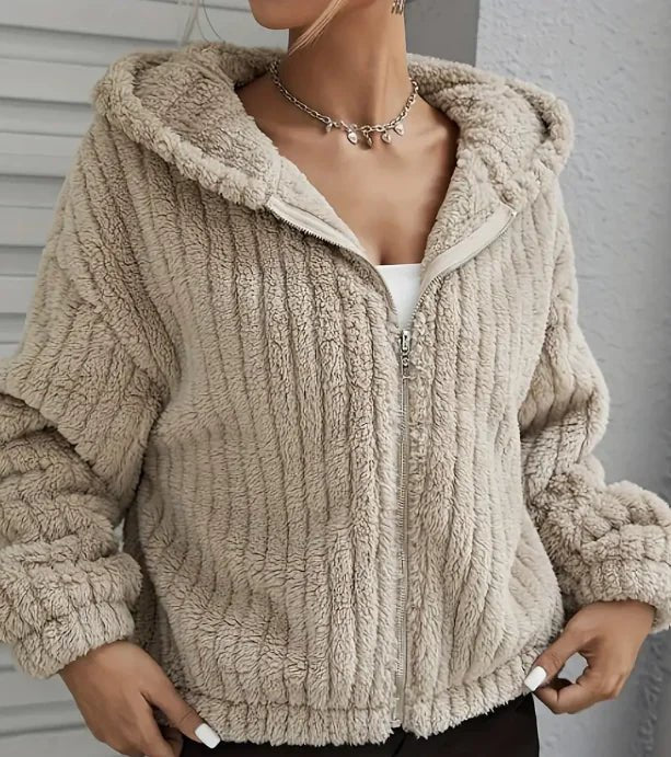 Women's Lapel Single Breasted Lamb Wool Coat - Musttbuy