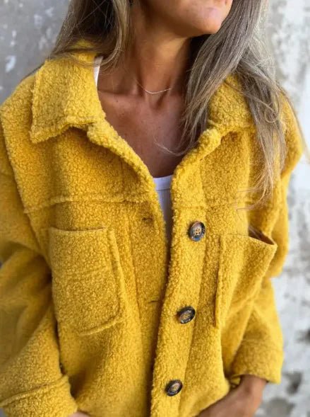 Women's Lapel Single Breasted Lamb Wool Coat - Musttbuy