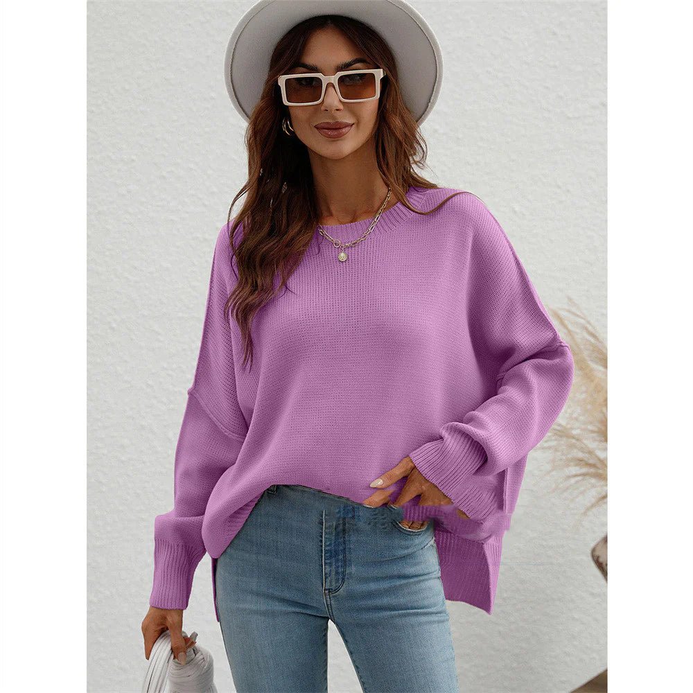 Women's Long Sleeve Crew Neck Sweater - Musttbuy