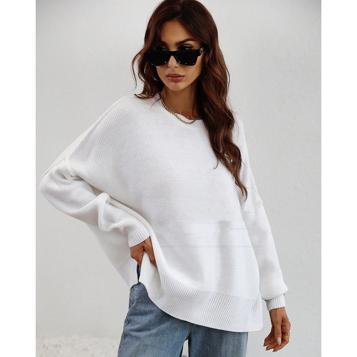 Women's Long Sleeve Crew Neck Sweater - Musttbuy