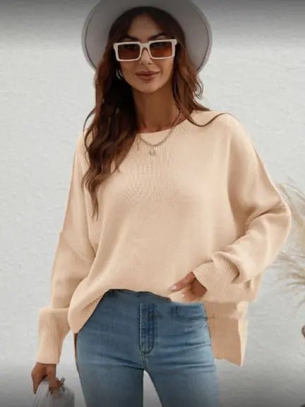 Women's Long Sleeve Crew Neck Sweater - Musttbuy