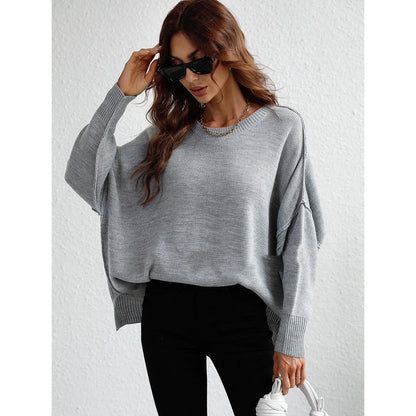 Women's Long Sleeve Crew Neck Sweater - Musttbuy