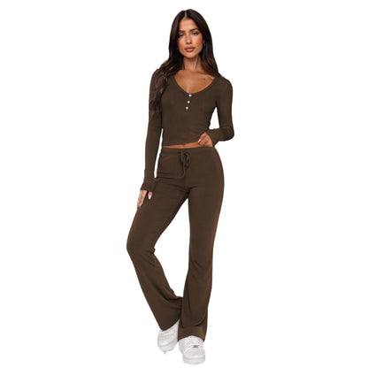 Women's Long Sleeve Top & Pants Set - Musttbuy