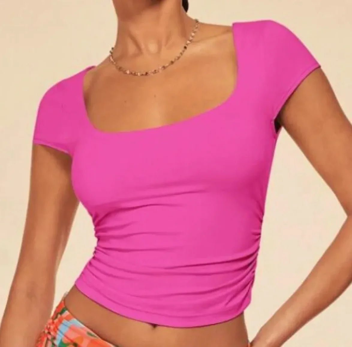 Women's Square Neck Casual T-shirt - Musttbuy
