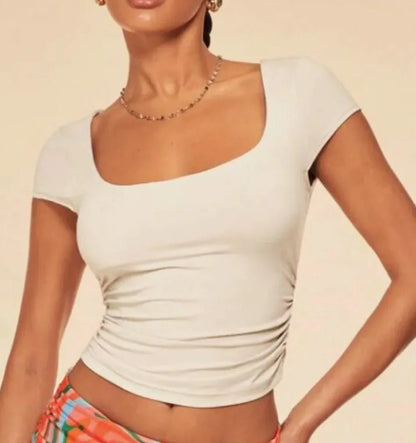 Women's Square Neck Casual T-shirt - Musttbuy