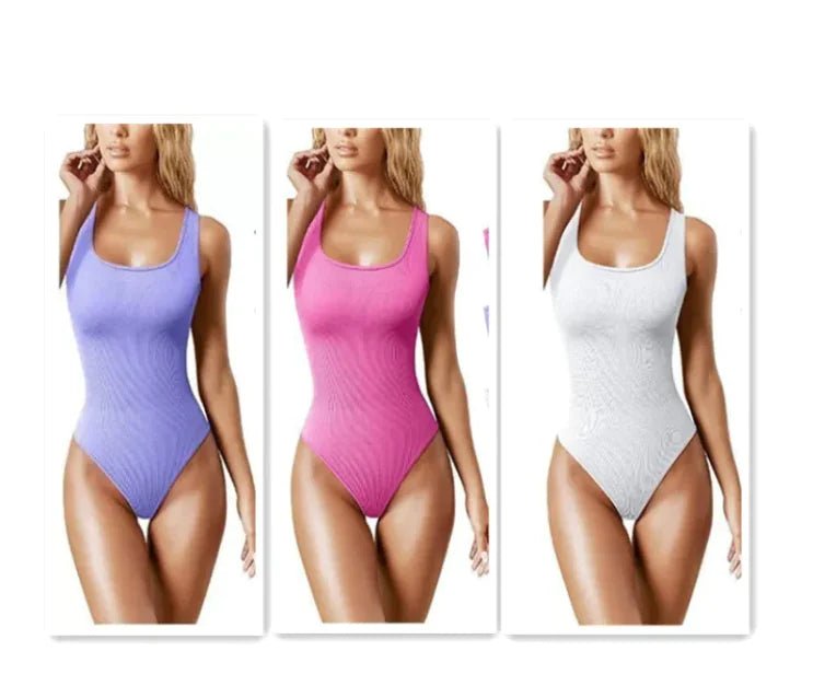 Women's U - Neck Sleeveless Bodycon bodysuit. - Musttbuy