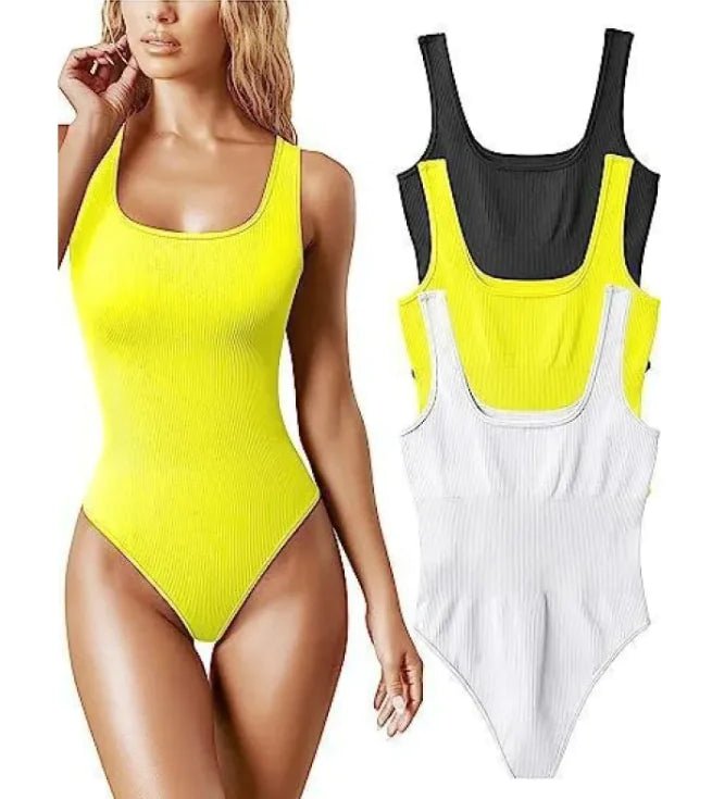 Women's U - Neck Sleeveless Bodycon bodysuit. - Musttbuy