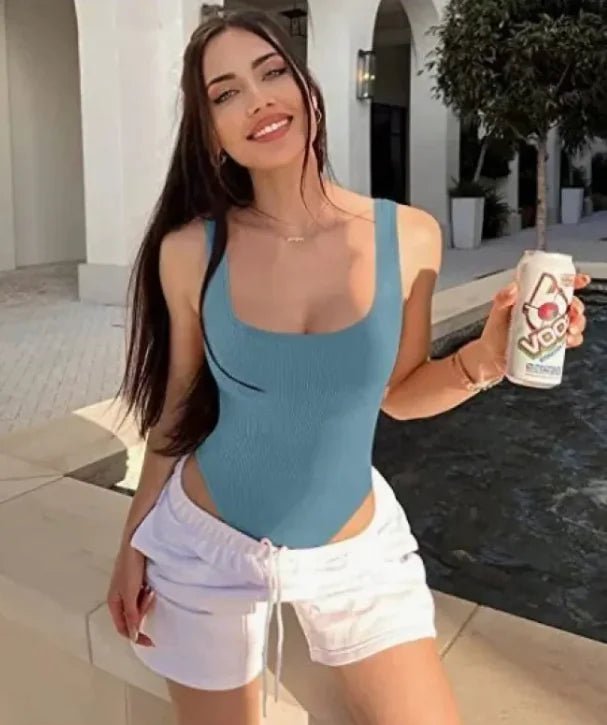 Women's U - Neck Sleeveless Bodycon bodysuit. - Musttbuy