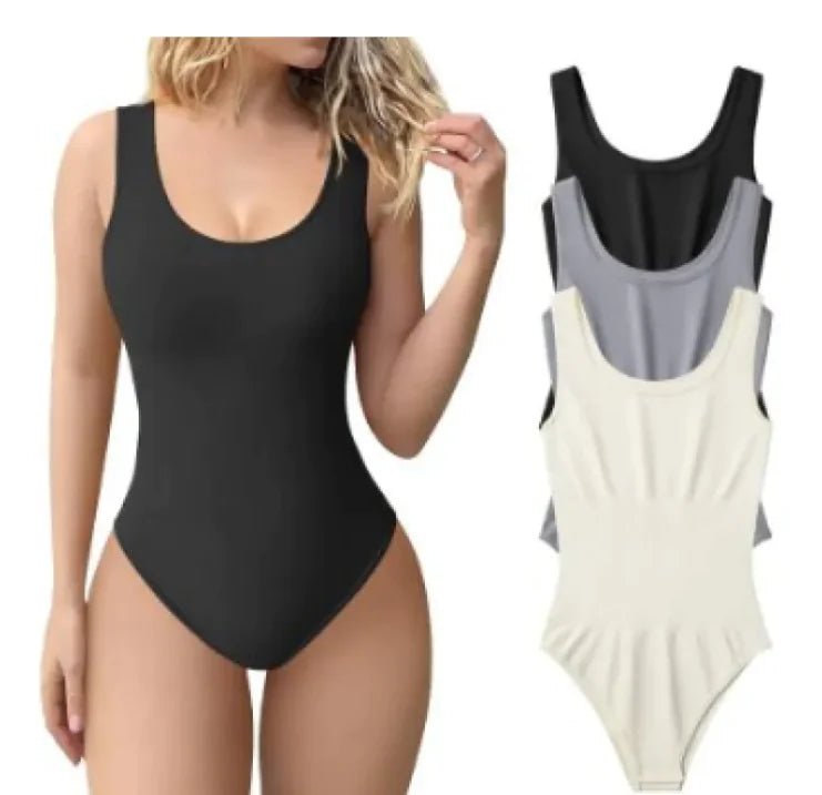Women's U - Neck Sleeveless Bodycon bodysuit. - Musttbuy