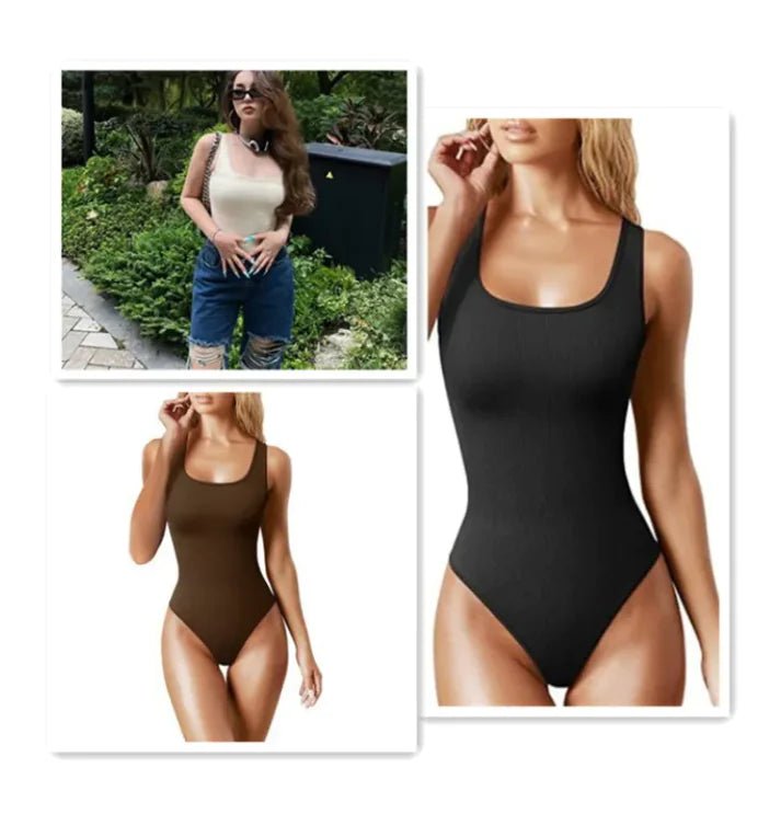 Women's U - Neck Sleeveless Bodycon bodysuit. - Musttbuy