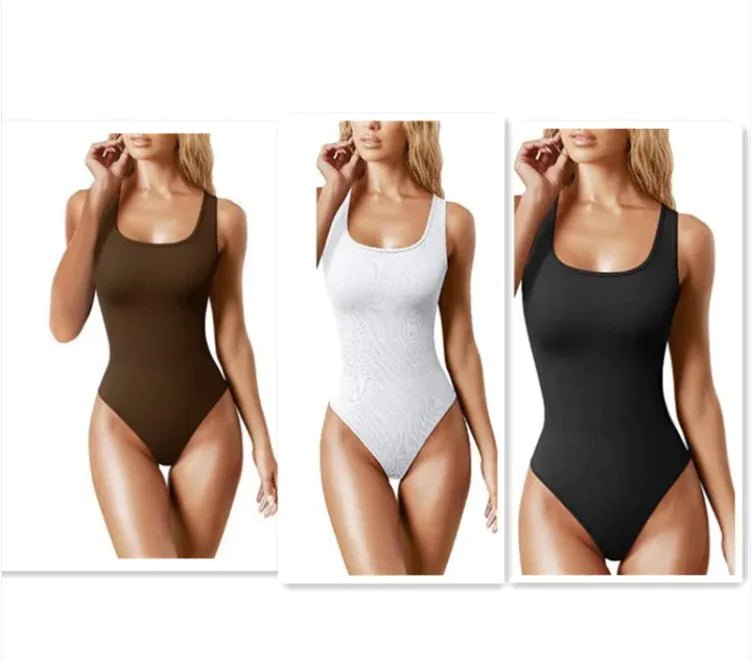 Women's U - Neck Sleeveless Bodycon bodysuit. - Musttbuy