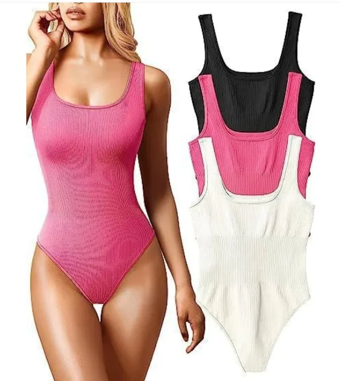 Women's U - Neck Sleeveless Bodycon bodysuit. - Musttbuy