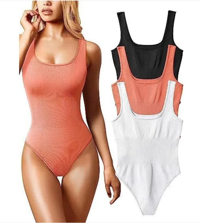 Women's U - Neck Sleeveless Bodycon bodysuit. - Musttbuy